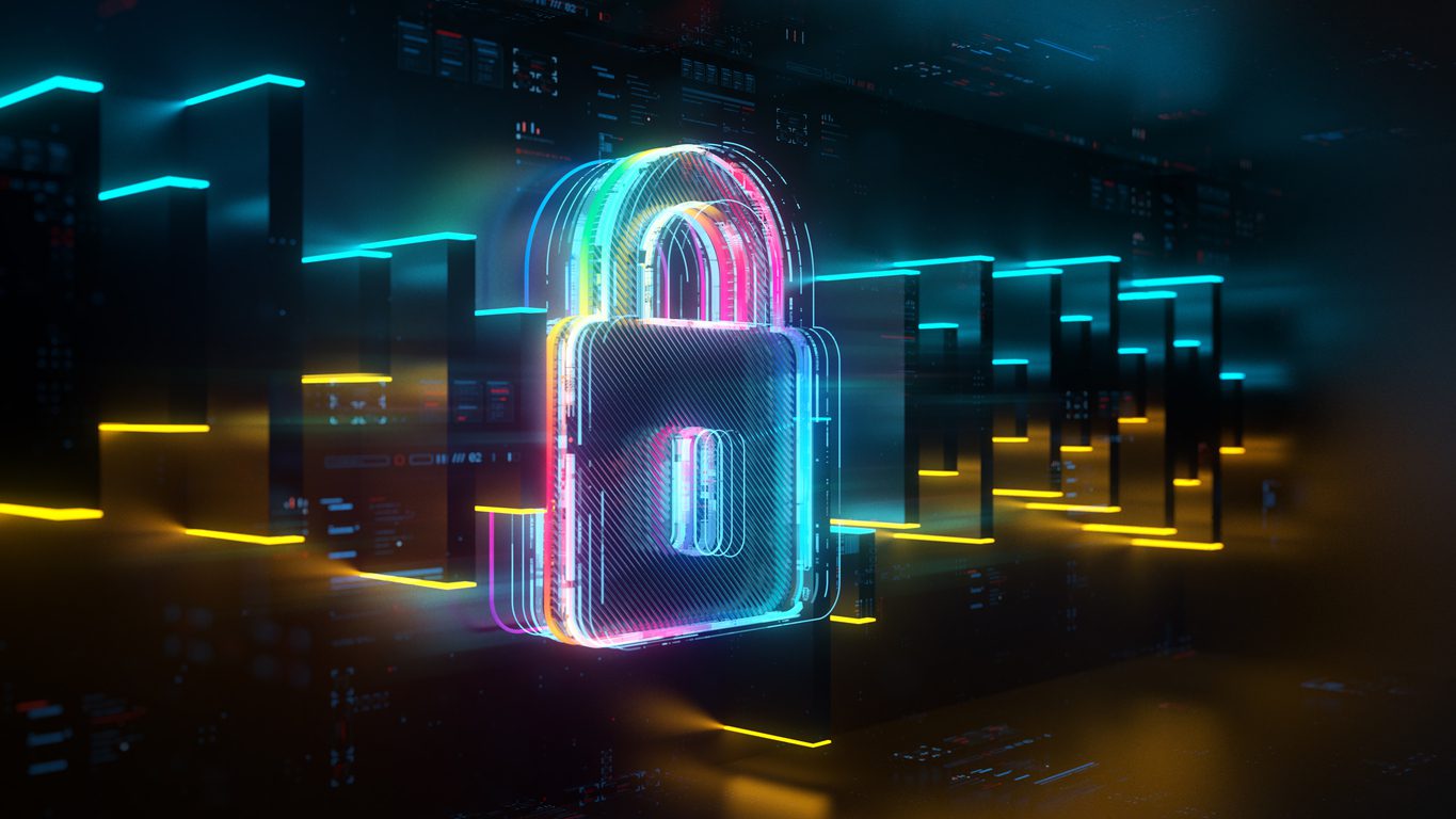 Digital lock on future tech background. Security and safety Evolution. Futuristic lock and digital chart in world of technological progress and innovation. CGI 3D render Digital lock on future tech background. Security and safety Evolution. Futuristic lock and digital chart in world of technological progress and innovation. CGI 3D render